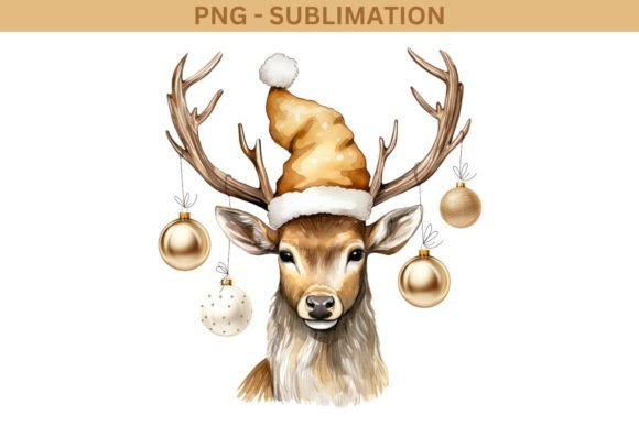 Christmas Deer Digital Graphics & Illustrations for Crafters