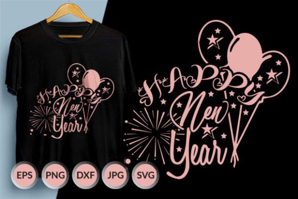 Happy New Year SVG Design: Graphics & T-Shirt Designs