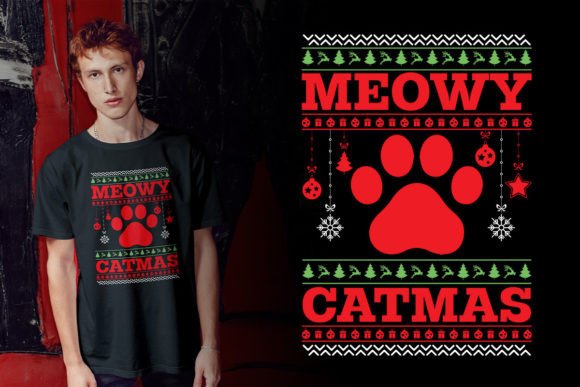 Meowy Catmas: Playful Graphics & T-Shirt Designs