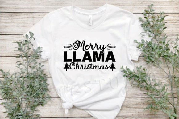 Merry Llama Christmas Graphics & T-Shirt Designs