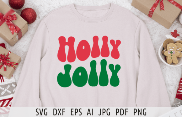 Retro Holly Jolly SVG Graphics for T-Shirt Designs and Editorial Use