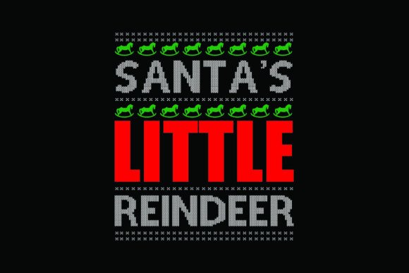 Santa s Little Reindeer Graphics for T-Shirt Designs