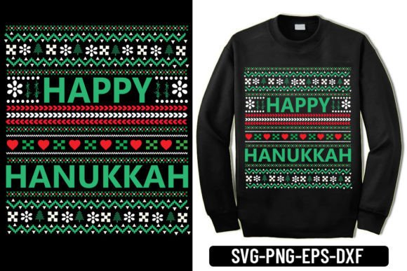 Ugly Sweater - Happy Hanukkah Graphics for T-Shirt Designs