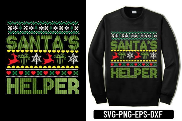 Ugly Sweater - Santa's Helper: Graphics & T-Shirt Designs Review