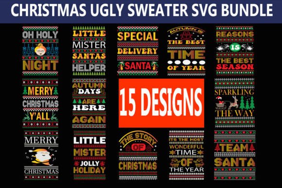 Ugly Sweater SVG Graphics for T-Shirt Designs